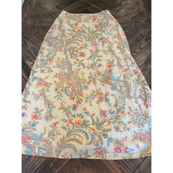 Talbots Floral Wrap Skirt Women 6 Fairy Beach Resort Colorful Summer Wedding VTG - Picture 3 of 9